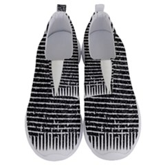 Black And White Abstract Grunge Stripes No Lace Lightweight Shoes by SpinnyChairDesigns