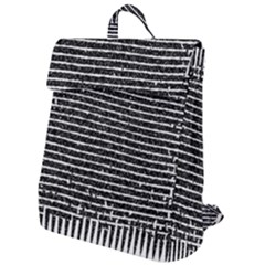 Black And White Abstract Grunge Stripes Flap Top Backpack by SpinnyChairDesigns