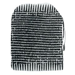Black And White Abstract Grunge Stripes Drawstring Pouch (3xl)