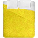 Bright Yellow Gold Paisley Pattern Duvet Cover Double Side (California King Size) View1