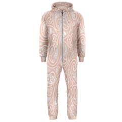 Barely There White Paisley Pattern Hooded Jumpsuit (men)  by SpinnyChairDesigns