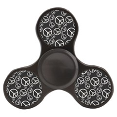 Black And White Peace Symbols Finger Spinner by SpinnyChairDesigns