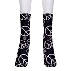 Black And White Peace Symbols Men s Crew Socks by SpinnyChairDesigns