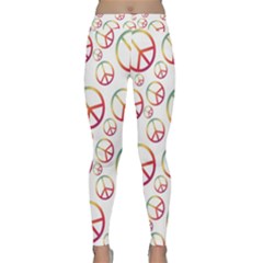 Colorful Rainbow Peace Symbols Classic Yoga Leggings