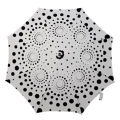 Abstract Black and White Polka Dots Hook Handle Umbrellas (Small)