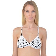 Abstract Black and White Polka Dots Reversible Tri Bikini Top