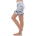 Abstract Black and White Polka Dots Kids  Lightweight Velour Capri Yoga Leggings View2