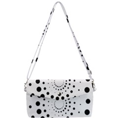 Abstract Black And White Polka Dots Removable Strap Clutch Bag by SpinnyChairDesigns