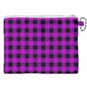 Purple Black Buffalo Plaid Canvas Cosmetic Bag (XXL) View2