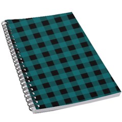 Teal Black Buffalo Plaid 5 5  X 8 5  Notebook by SpinnyChairDesigns