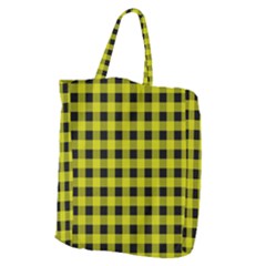 Yellow Black Buffalo Plaid Giant Grocery Tote by SpinnyChairDesigns
