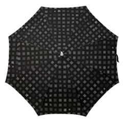 Abstract Black Checkered Pattern Straight Umbrellas