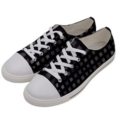 Abstract Black Checkered Pattern Women s Low Top Canvas Sneakers by SpinnyChairDesigns