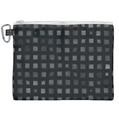 Abstract Black Checkered Pattern Canvas Cosmetic Bag (xxl) by SpinnyChairDesigns