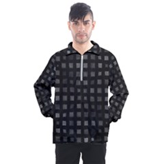 Abstract Black Checkered Pattern Men s Half Zip Pullover by SpinnyChairDesigns