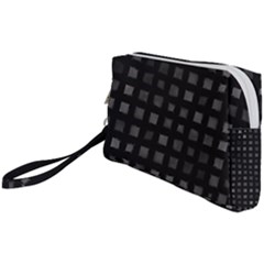 Abstract Black Checkered Pattern Wristlet Pouch Bag (small) by SpinnyChairDesigns