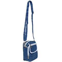 Blue Abstract Checks Pattern Shoulder Strap Belt Bag by SpinnyChairDesigns