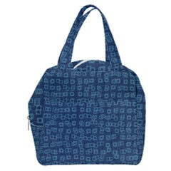 Blue Abstract Checks Pattern Boxy Hand Bag by SpinnyChairDesigns