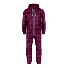 Plum Abstract Checks Pattern Hooded Jumpsuit (kids) by SpinnyChairDesigns