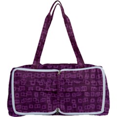 Plum Abstract Checks Pattern Multi Function Bag by SpinnyChairDesigns