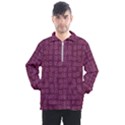 Plum Abstract Checks Pattern Men s Half Zip Pullover View1