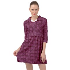 Plum Abstract Checks Pattern Mini Skater Shirt Dress by SpinnyChairDesigns