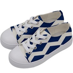 Diamonds Blue Kids  Low Top Canvas Sneakers