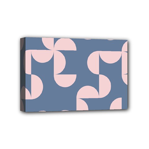 Pink And Blue Shapes Mini Canvas 6  X 4  (stretched)