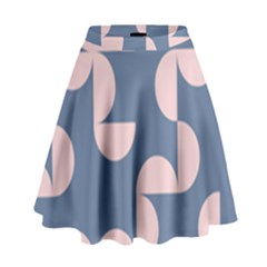 Pink And Blue Shapes High Waist Skirt
