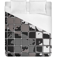 Black And White Checkered Grunge Pattern Duvet Cover (california King Size) by SpinnyChairDesigns