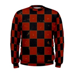 Red And Black Checkered Grunge  Men s Sweatshirt by SpinnyChairDesigns