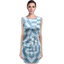 Truchet Tiles Blue White Classic Sleeveless Midi Dress View1