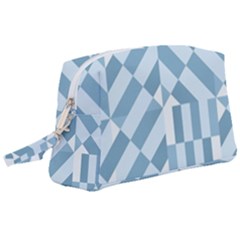 Truchet Tiles Blue White Wristlet Pouch Bag (large) by SpinnyChairDesigns