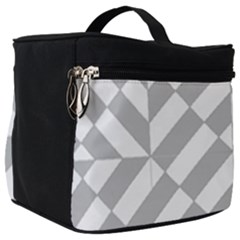 Truchet Tiles Grey White Pattern Make Up Travel Bag (big) by SpinnyChairDesigns