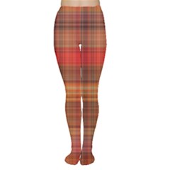 Madras Plaid Fall Colors Tights by SpinnyChairDesigns