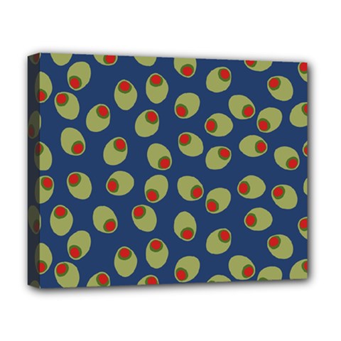 Green Olives With Pimentos Deluxe Canvas 20  X 16  (stretched)