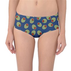Green Olives With Pimentos Mid-waist Bikini Bottoms by SpinnyChairDesigns