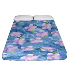 Watercolor Violets Fitted Sheet (king Size)