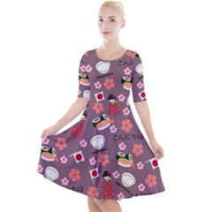 Japan Girls Quarter Sleeve A-line Dress