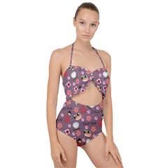 Japan Girls Scallop Top Cut Out Swimsuit