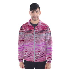 Pink Abstract Stripes Men s Windbreaker by SpinnyChairDesigns