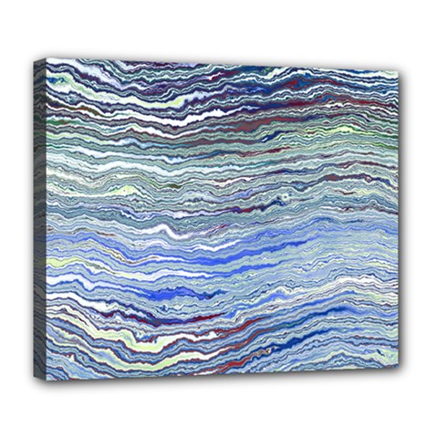 Blue Abstract Stripes Deluxe Canvas 24  X 20  (stretched) by SpinnyChairDesigns