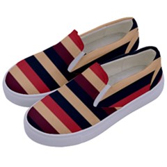 Seventies Stripes Kids  Canvas Slip Ons by tmsartbazaar