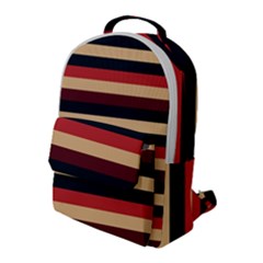 Seventies Stripes Flap Pocket Backpack (large) by tmsartbazaar