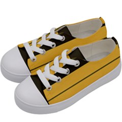 Vintage Yellow Kids  Low Top Canvas Sneakers by tmsartbazaar