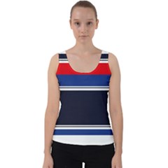 Casual Uniform Stripes Velvet Tank Top by tmsartbazaar