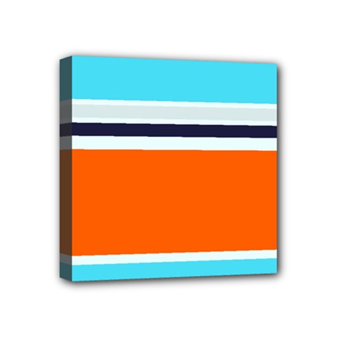 Tri Color Stripes Mini Canvas 4  X 4  (stretched) by tmsartbazaar