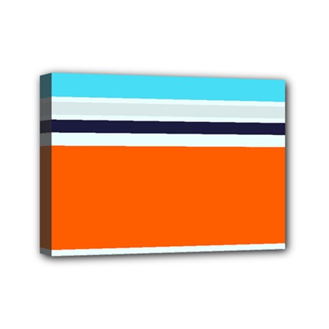 Tri Color Stripes Mini Canvas 7  X 5  (stretched) by tmsartbazaar