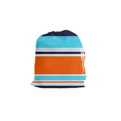 Tri Color Stripes Drawstring Pouch (small) by tmsartbazaar