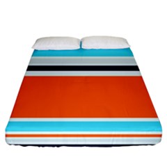 Tri Color Stripes Fitted Sheet (king Size) by tmsartbazaar